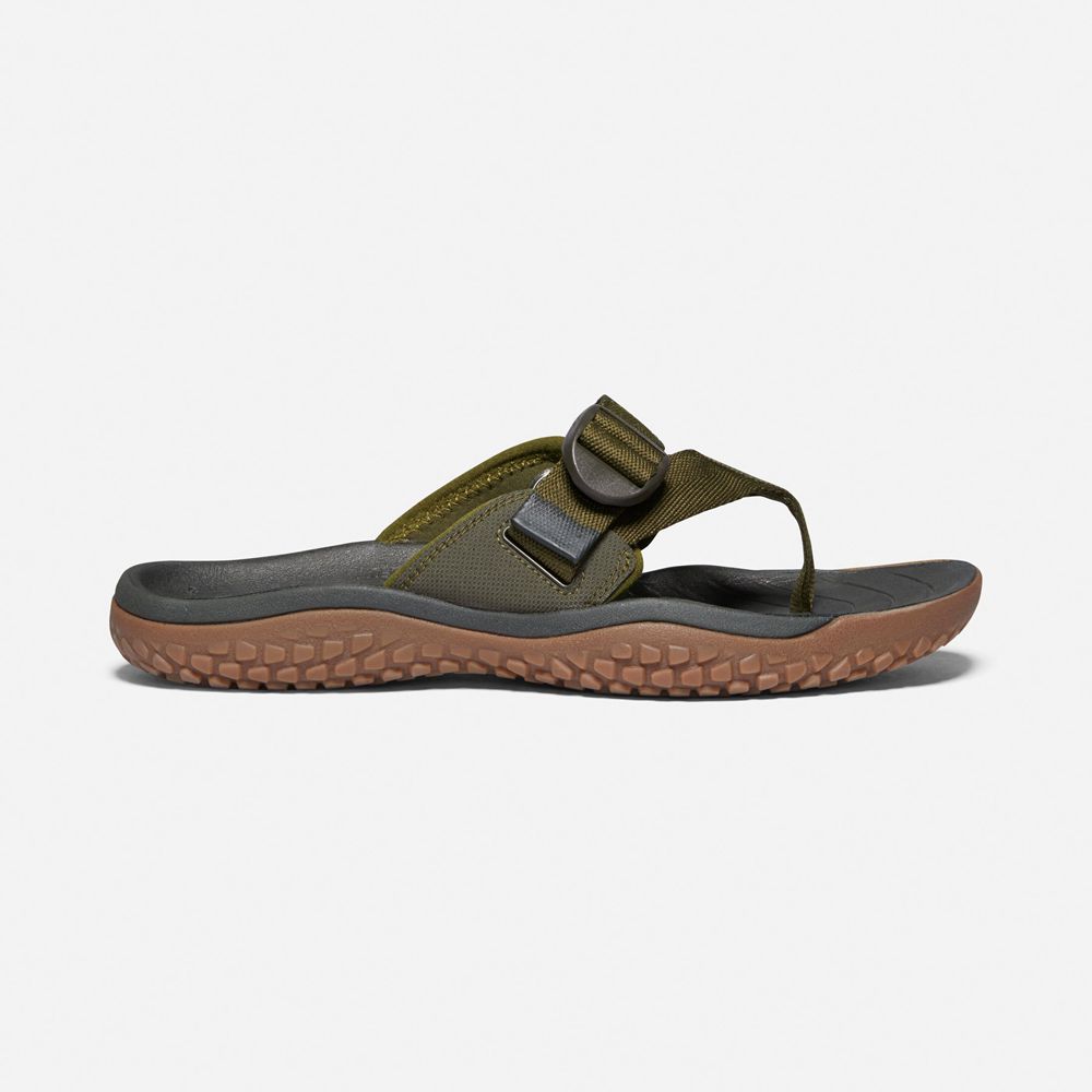 Chanclas Keen Mexico Verde Oscuro Oliva - Hombre Solr Toe Post Sandal - BR3781265